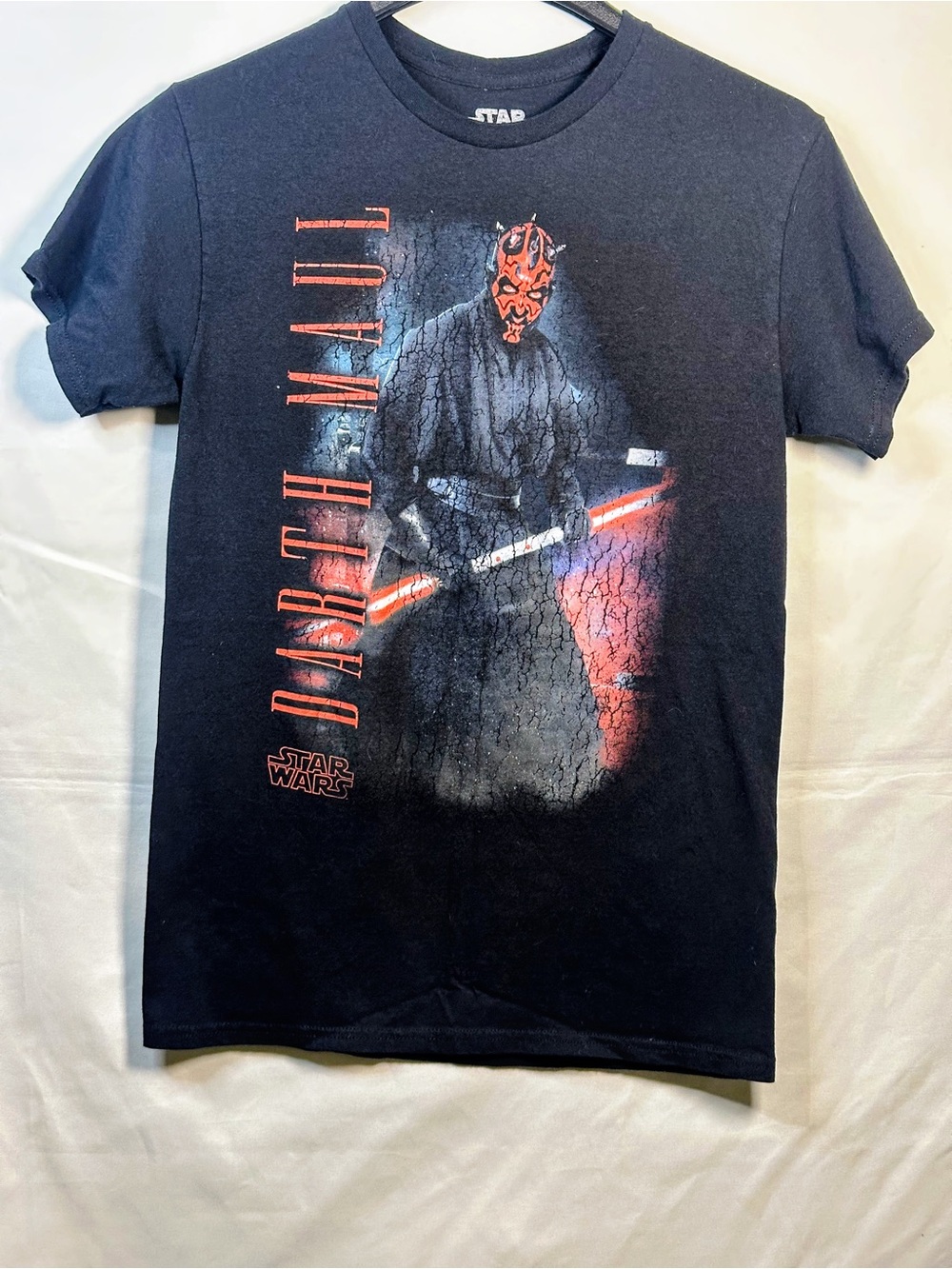 MAD Engine Black Star Wars Darth Maul Graphic Tee with Red Accents Youth Small